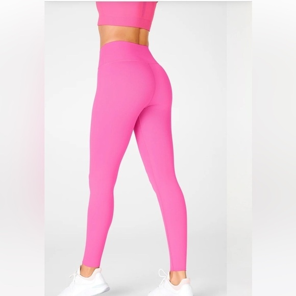 Fabletics High-Waisted Sculptknit Classic Leggings size Medium Fluorescent Pink - Picture 1 of 4
